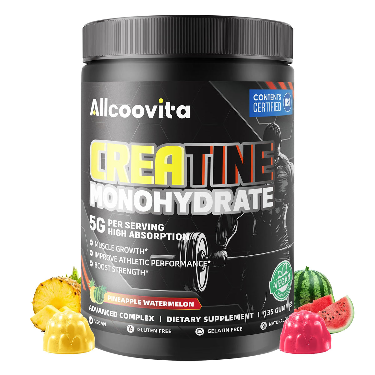 Gummies de créatine monohydrate Allcoovita vue de face