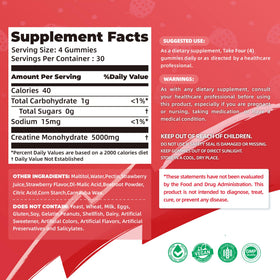 Gummies de créatine Monohydrate Allcoovita, vue de près