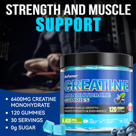 Gummies de créatine monohydrate AnFamer, vue de près, couleur bleue