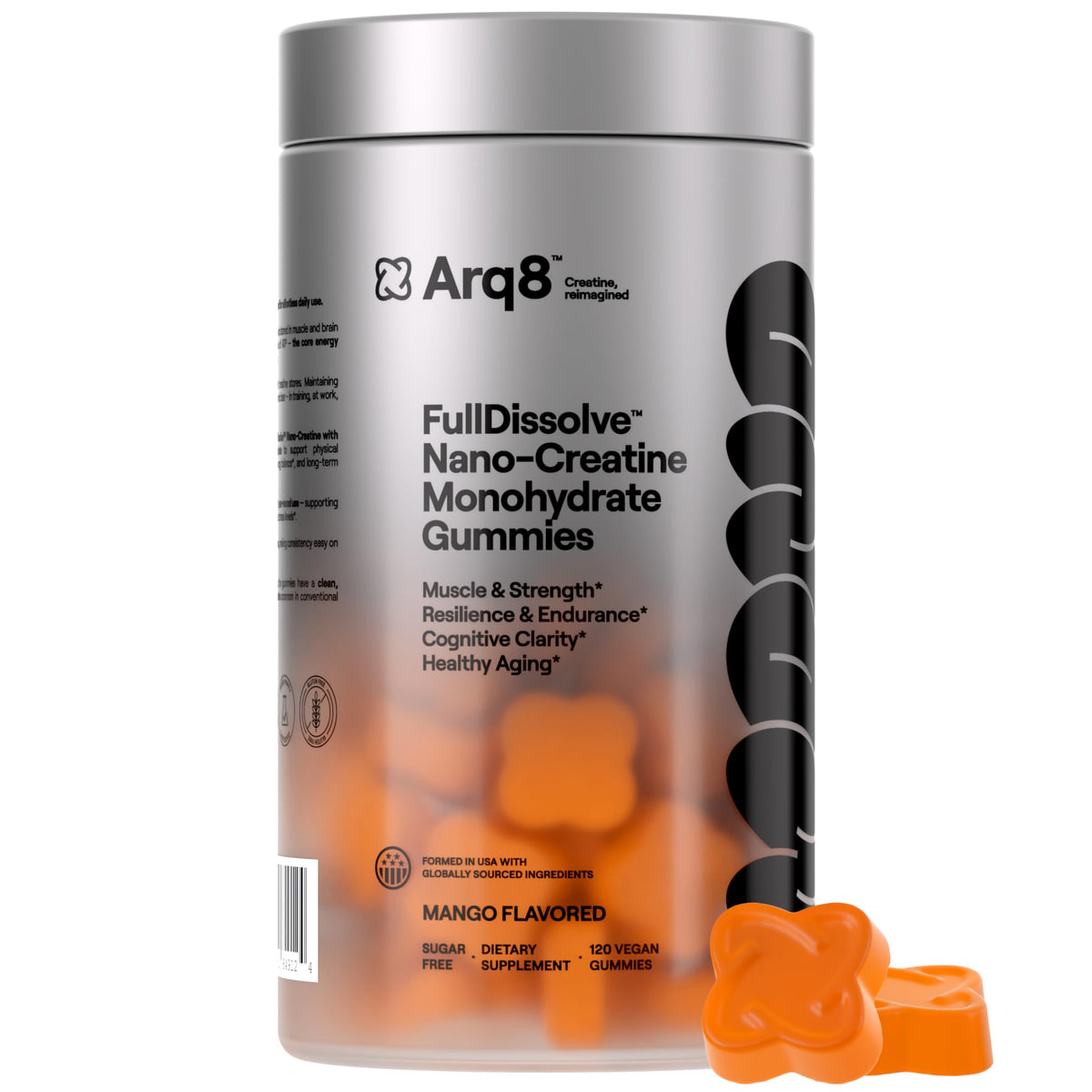 Gummies de créatine monohydrate ARQ8 LONGEVITY pot de 120 gummies