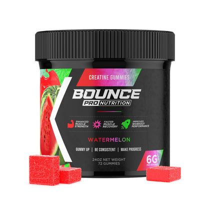 Gummies de créatine monohydrate Bounce Pro 72 pièces saveur pastèque vue de face