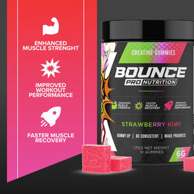 Gummies de créatine monohydrate Bounce Pro avec d'autres compléments