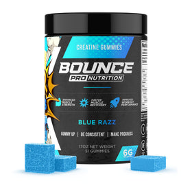 Gummies de créatine monohydrate Bounce Pro bleu en vue de face