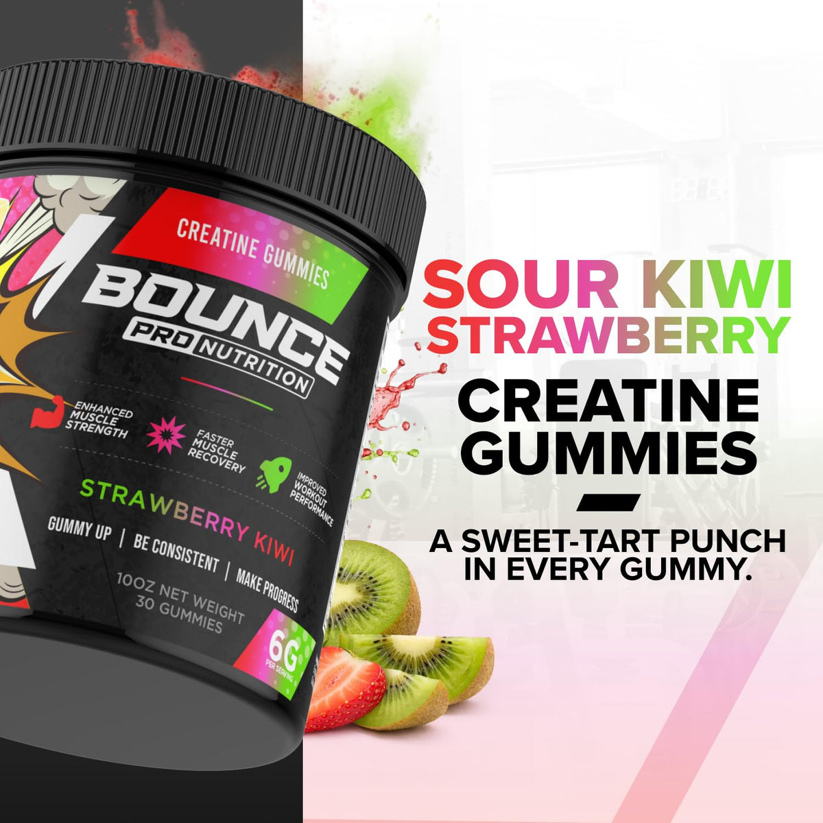 Gummies de Créatine Monohydrate Bounce Pro dans un environnement actif