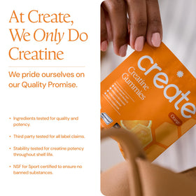 Gummies de créatine monohydrate Create, côté de l'emballage