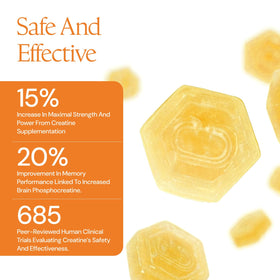 Gummies de créatine monohydrate Create, en train d'être consommés