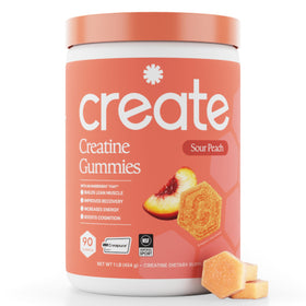 Gummies de créatine monohydrate Create goût pêche acidulée, vue de face