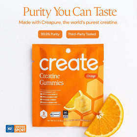 Gummies de créatine monohydrate Create, vue de dessus sur le sachet
