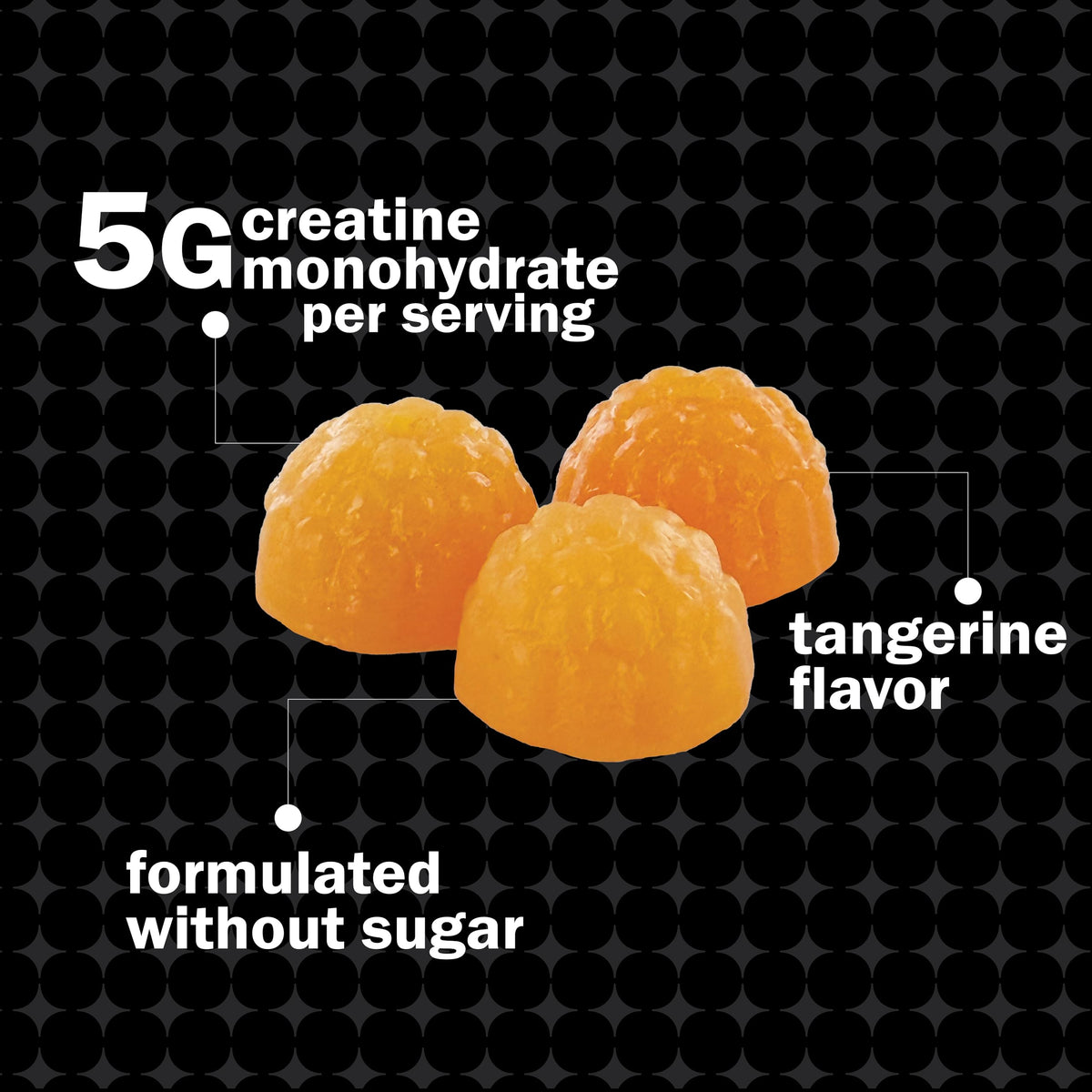 Gummies de Créatine Monohydrate Cybergenics, gummies de couleur mandarine