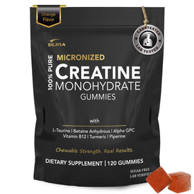 Gummies de créatine monohydrate DLNIA, pot orange de 120 gummies