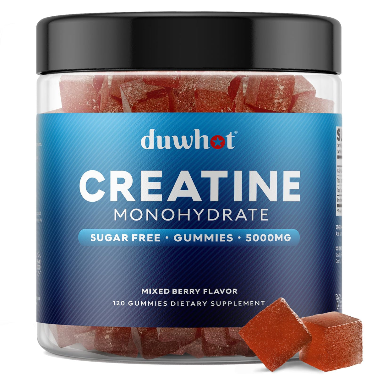 Gummies de créatine monohydrate duwhot pot de 120 unités vue de face