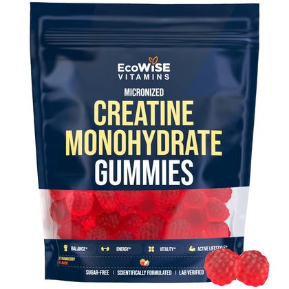 Gummies de créatine monohydrate ECOWISE VITAMINS, emballage avant