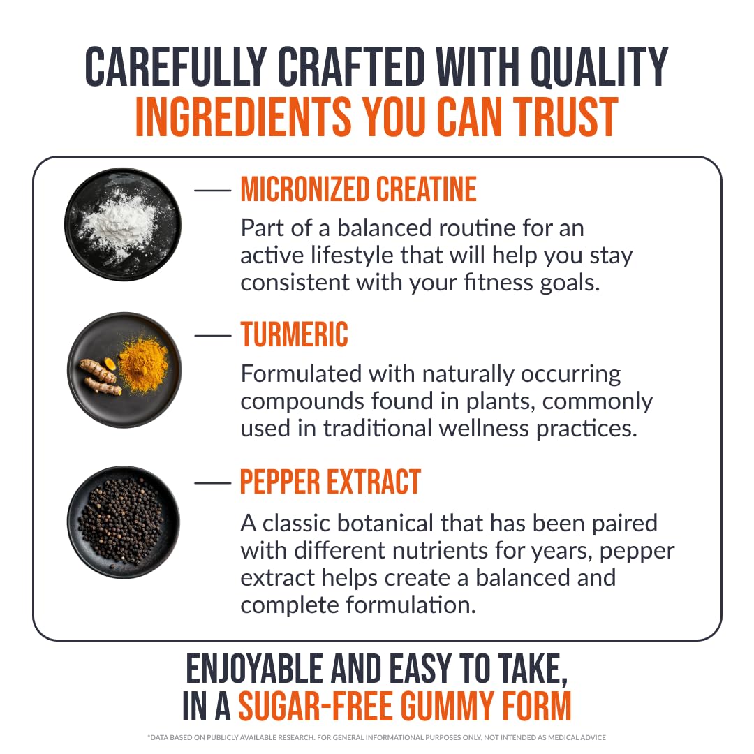 Gummies de créatine monohydrate ECOWISE VITAMINS, présentation des gummies sur une table