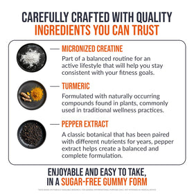 Gummies de créatine monohydrate ECOWISE VITAMINS sur fond blanc