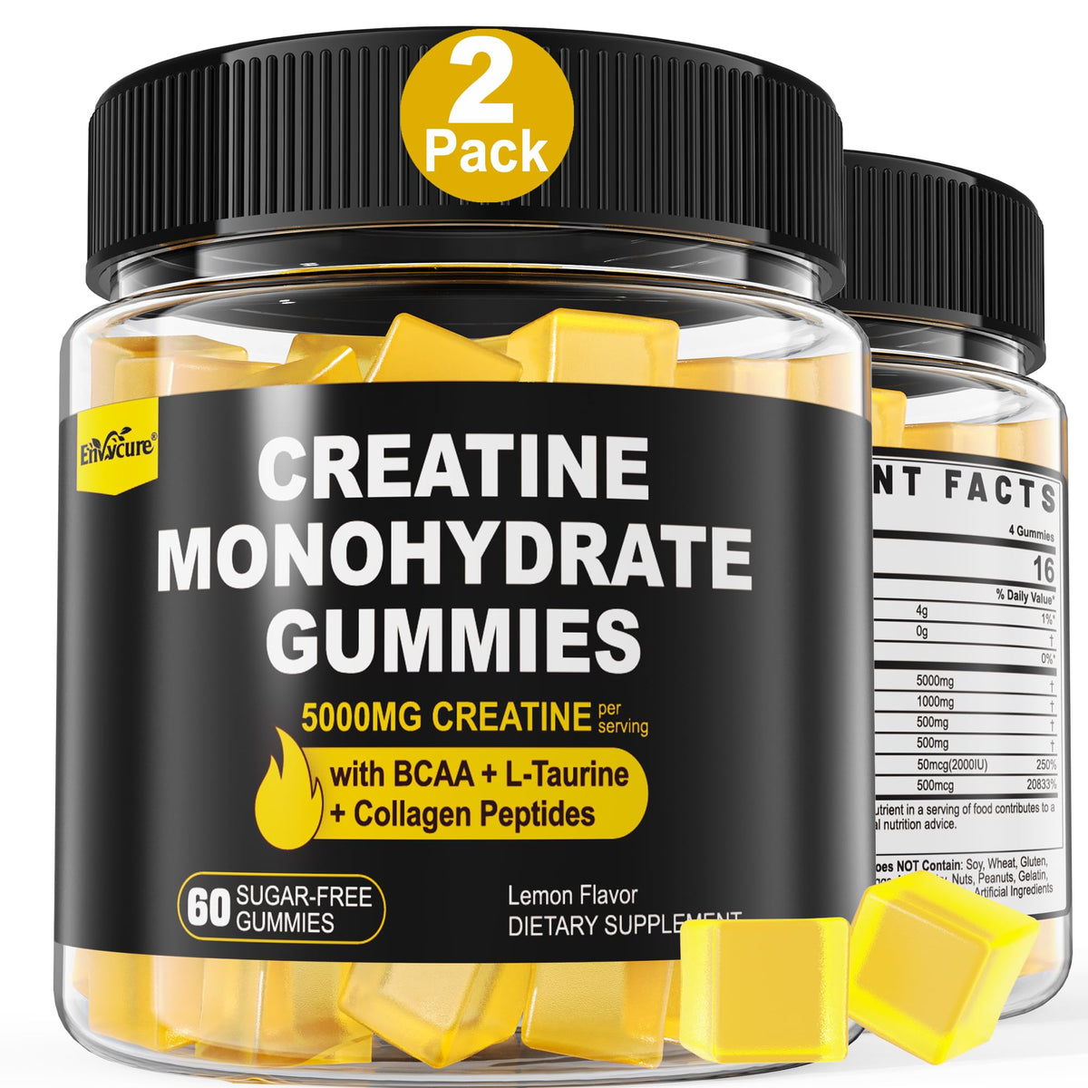 Gummies de créatine monohydrate EnvyCure en emballage avant
