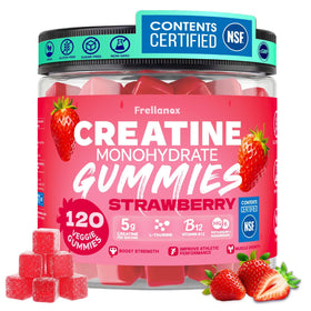Gummies de créatine monohydrate Frellanox 5000mg saveur fraise, vue de face