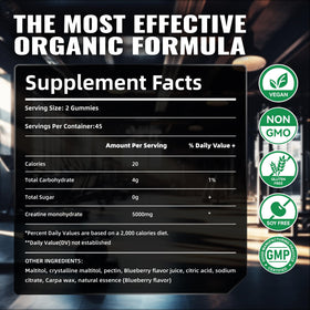 Gummies de créatine monohydrate Happyummmm nutrition, dose de 5g