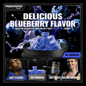 Gummies de créatine monohydrate Happyummmm nutrition, goût myrtille