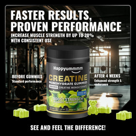 Gummies de créatine monohydrate Happyummmm nutrition, prise quotidienne