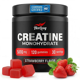 Gummies de créatine monohydrate Hen Loog vue de face, goût fraise