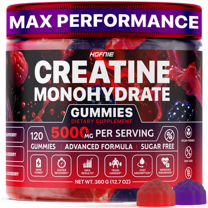 Gummies de créatine monohydrate Hofnie, pot de 120 gummies