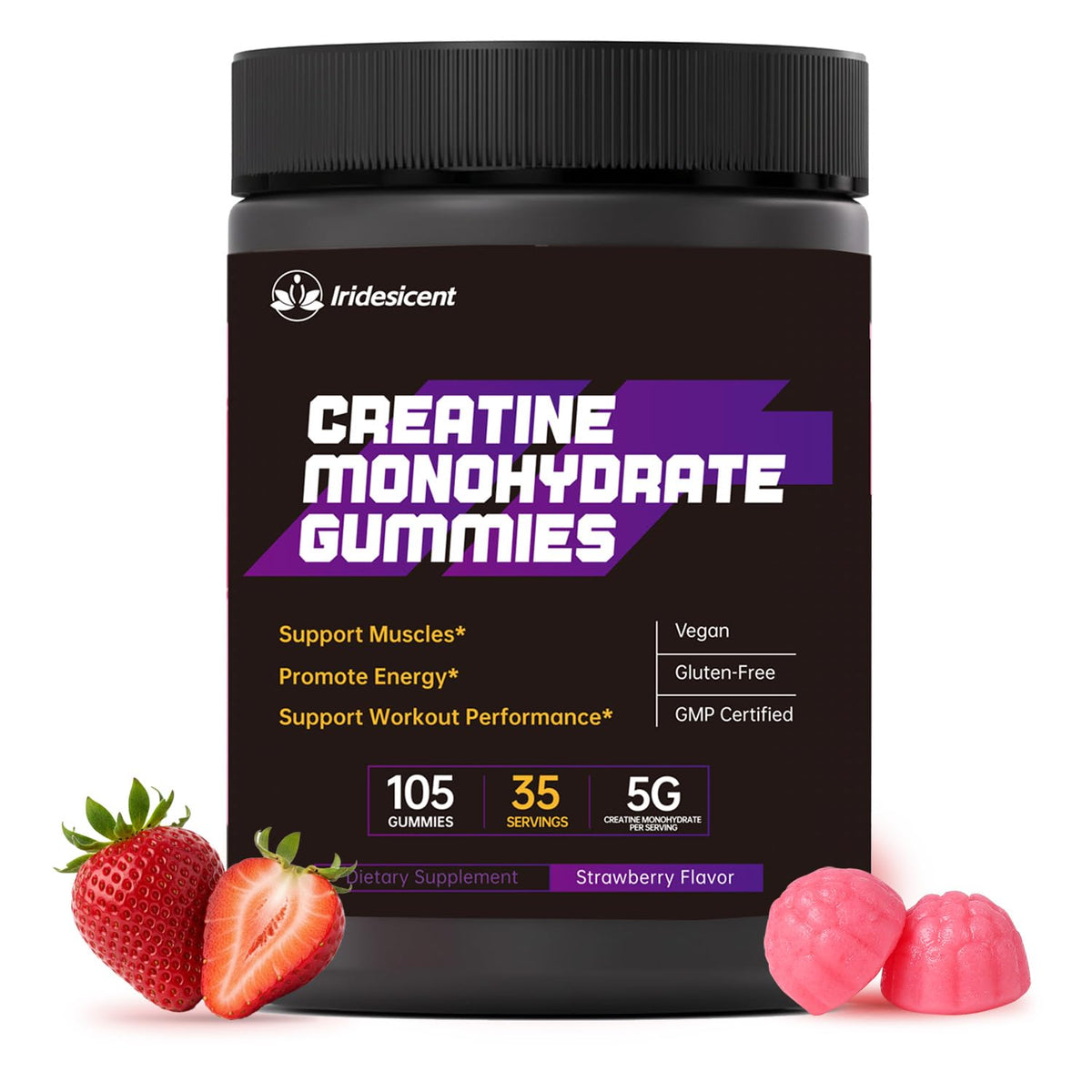 Gummies de Créatine Monohydrate IRIDESICENT 5000mg vue de face