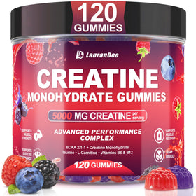 Gummies de créatine monohydrate LanranBee en pot, vue de face