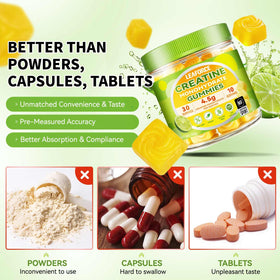 Gummies de créatine monohydrate LEAFORCE, vue de côté