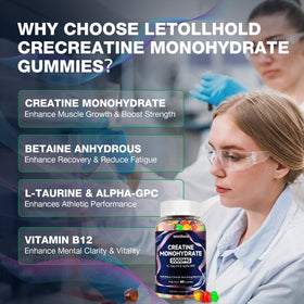 Gummies de créatine monohydrate letollhold, vue de face