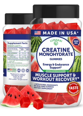 Gummies de créatine monohydrate Lunakai en boîte vue de face