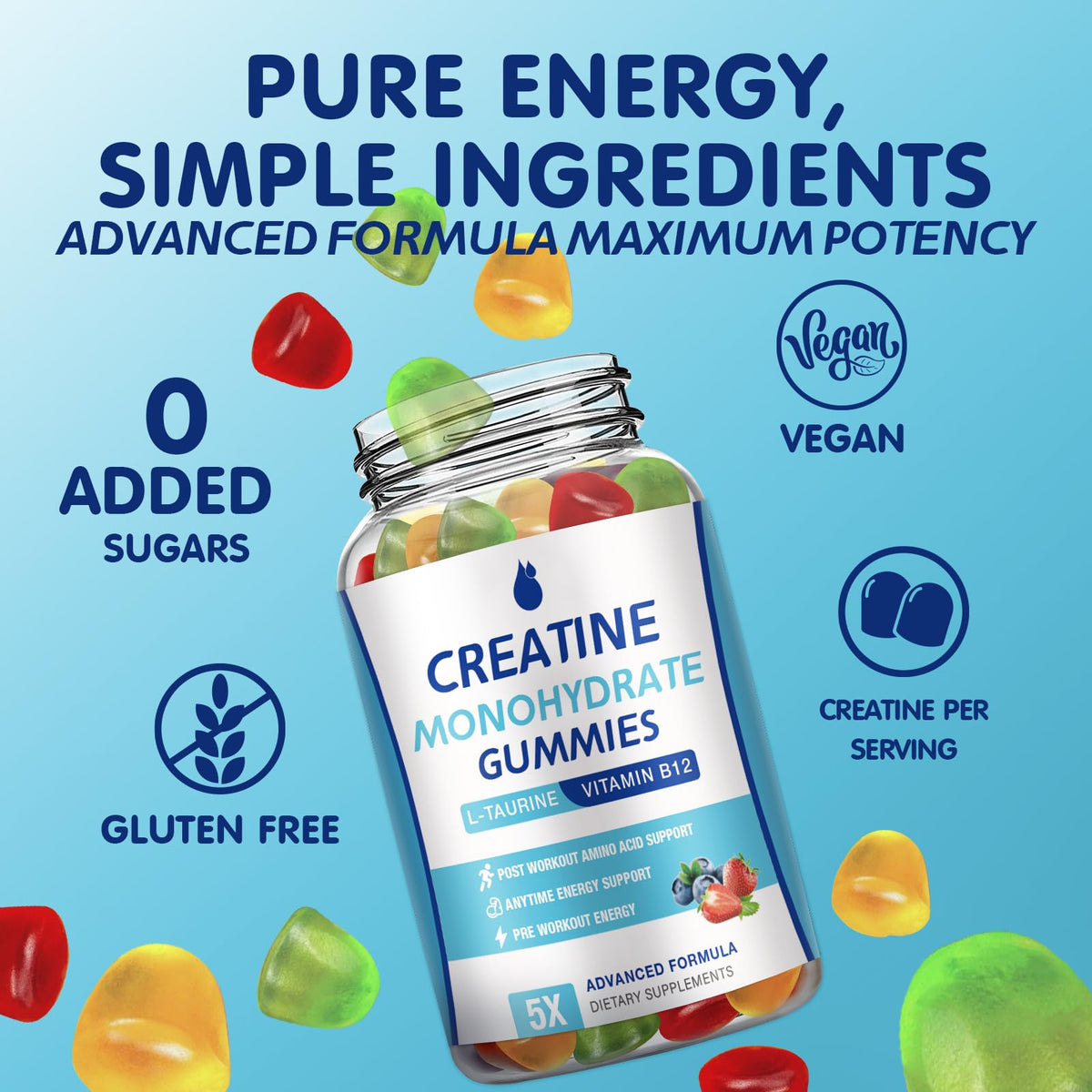 Gummies de créatine monohydrate MaxHemp dans un environnement sportif