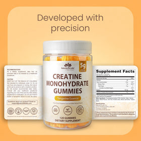 Gummies de créatine monohydrate NaturaLife Labs sur un fond coloré