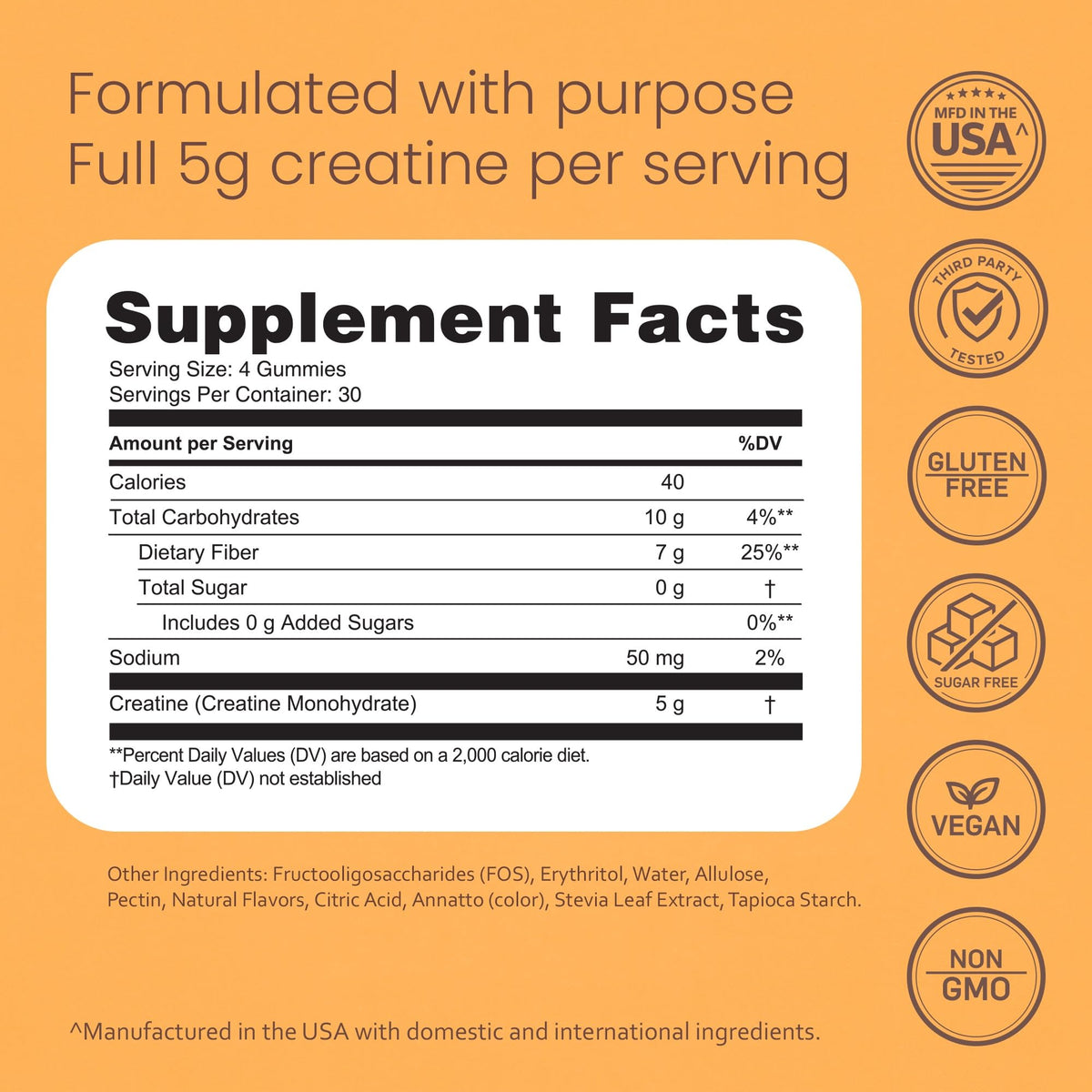 Gummies de créatine monohydrate NaturaLife Labs sur une table