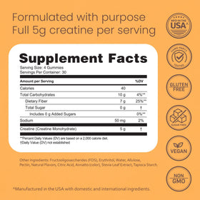 Gummies de créatine monohydrate NaturaLife Labs sur une table