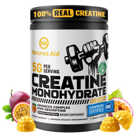 Gummies de créatine monohydrate Natures Aid, vue de face avec étiquette