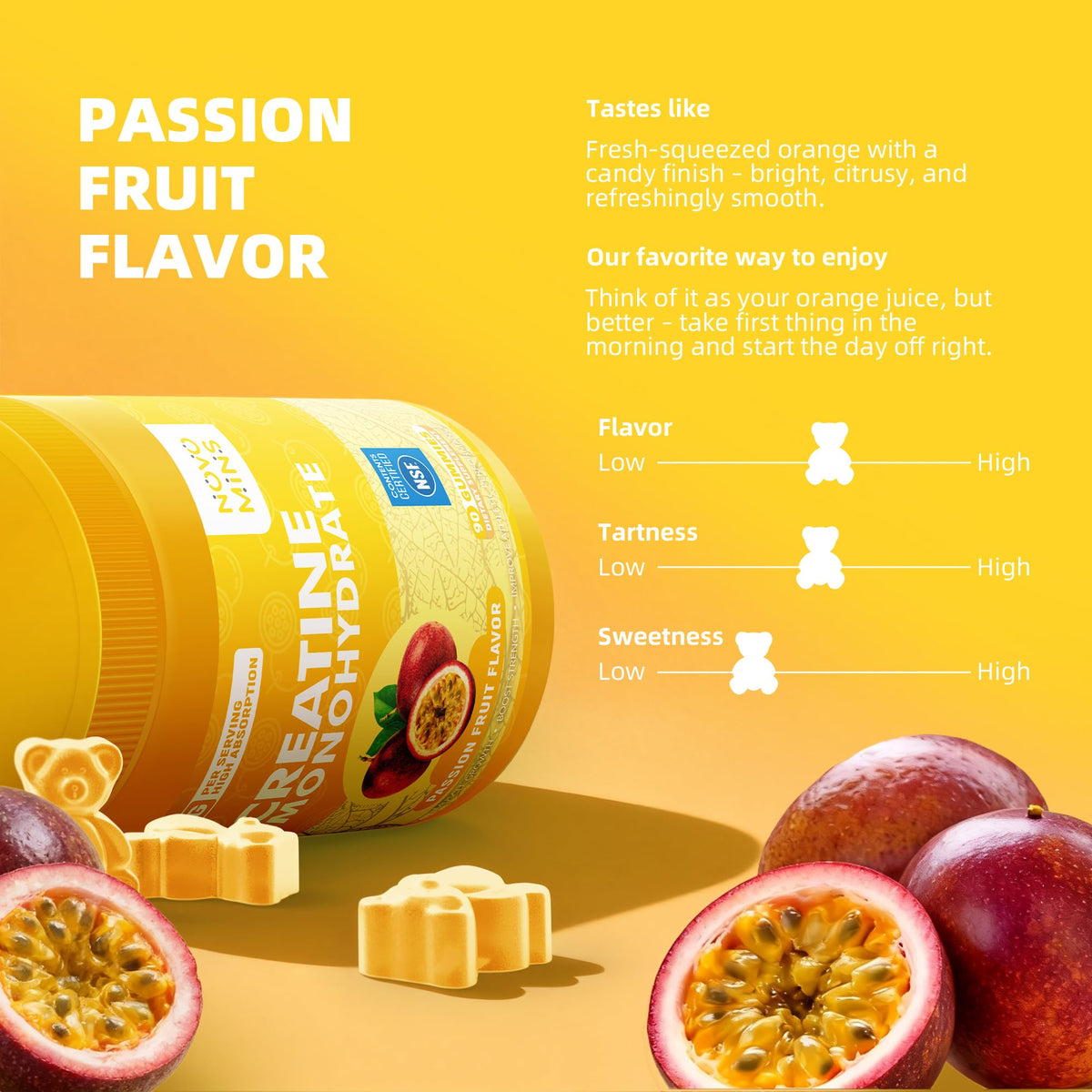Gummies de créatine monohydrate Novomins avec des accessoires de fitness
