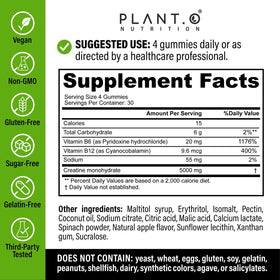 Gummies de créatine monohydrate PLANT.O avec saveur de pomme verte