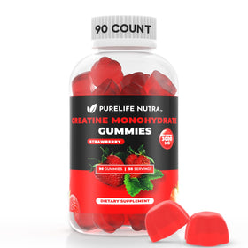 Gummies de créatine monohydrate PureLife Nutra, emballage avant