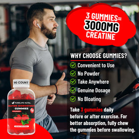 Gummies de créatine monohydrate PureLife Nutra, présentation des gummies