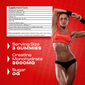 Gummies de créatine monohydrate PureLife Nutra, vue de côté