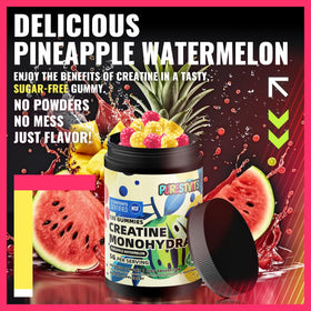 Gummies de creatine monohydrate PURESTVITS dans une main