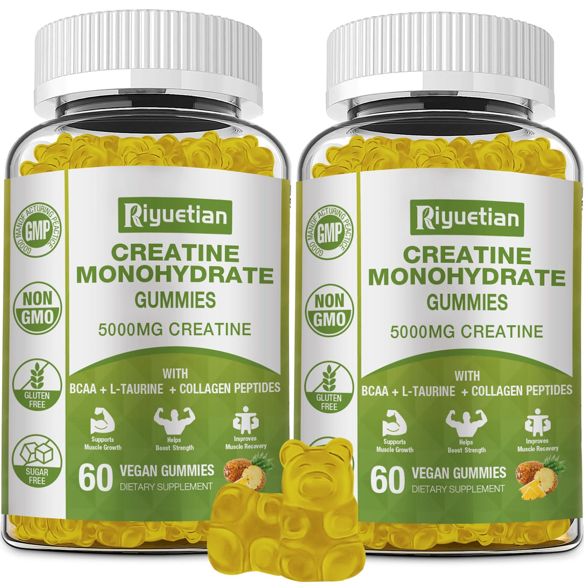 Gummies de Créatine Monohydrate Riyuetian, vue avant du paquet