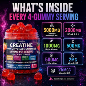 Gummies de créatine monohydrate sudrolove, vue de près, couleur framboise