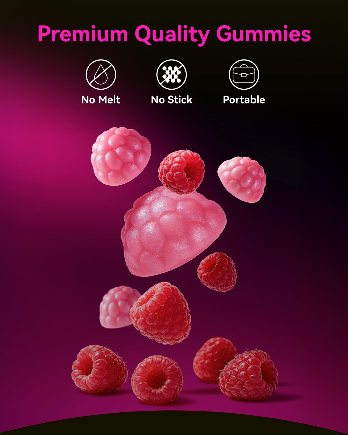 Gummies de créatine monohydrate sur une table de cuisine