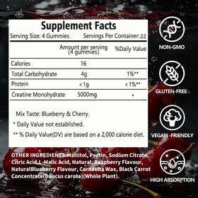 Gummies de créatine monohydrate tsunshnes sur une table