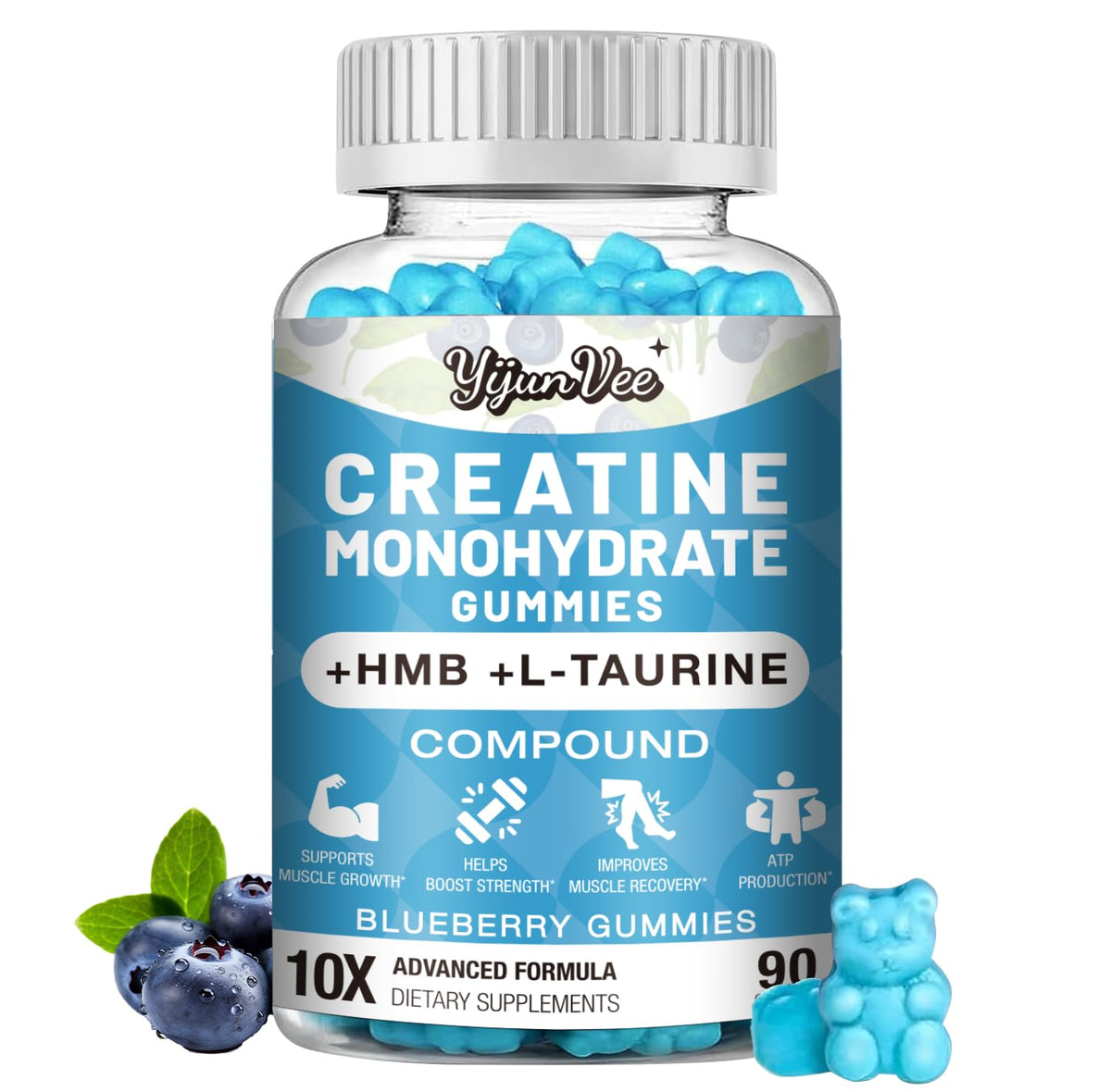 Gummies de créatine monohydrate YijunVee 8000MG en boîte