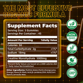 gummies de créatine monohydrate zipvit avec une cuillère à mesurer