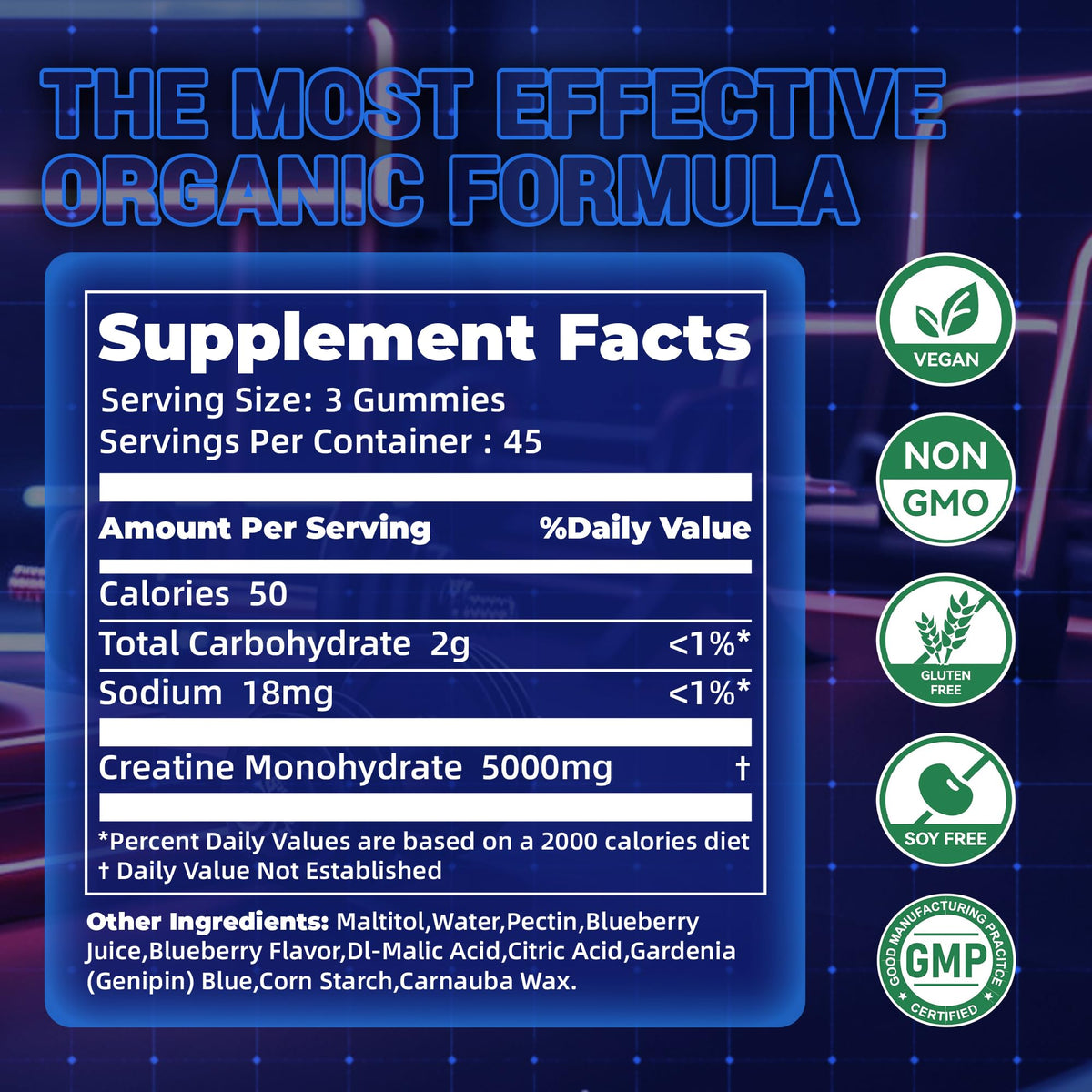 Gummies de créatine monohydrate zipvit dans une main