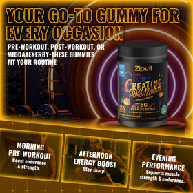 gummies de créatine monohydrate zipvit en présentation