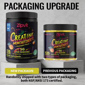Gummies de créatine monohydrate zipvit, vue latérale de la bouteille